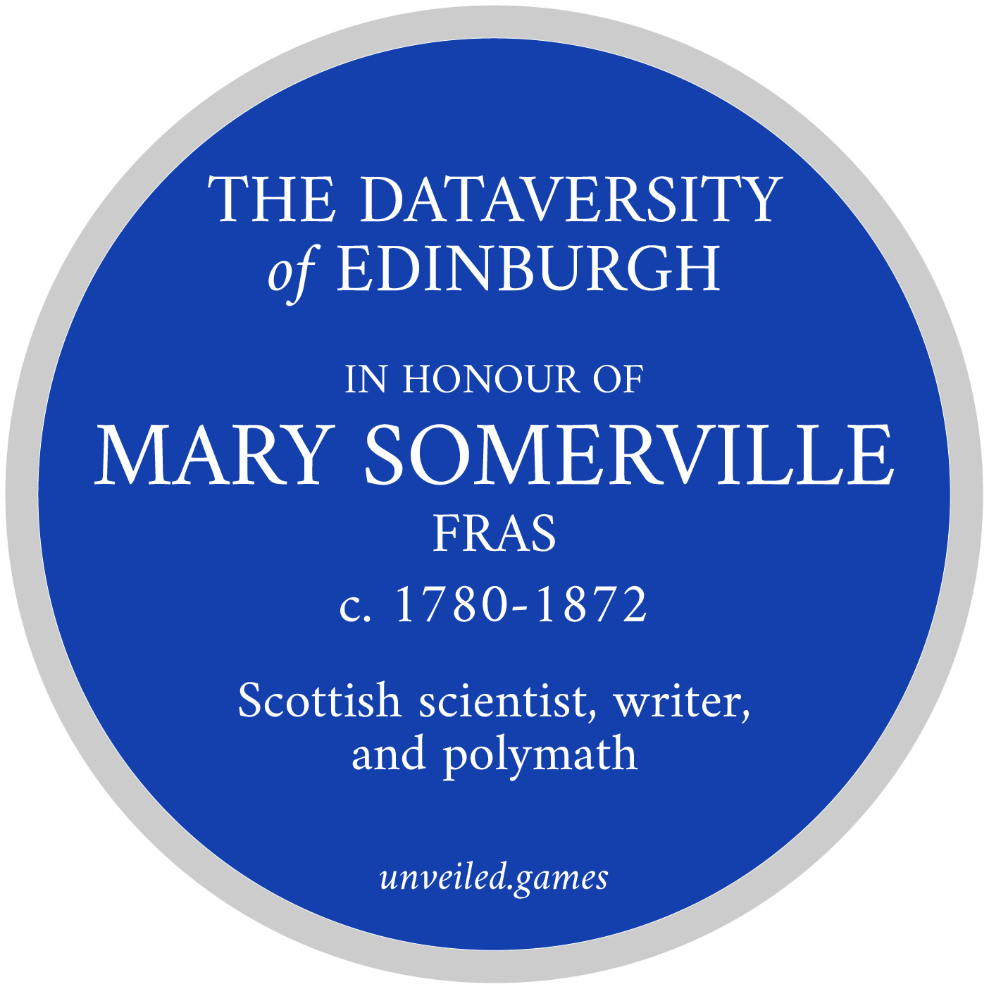 'Fake' blue plaque for Mary Somervillle